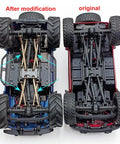 Comparison of Brass High Clearance RC Link Set For SCX24 1/24 Crawler Cars AXI00001 Upgrade Linkage versus original linkage