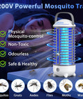 Rechargeable 4200V Bug Zapper With USB Power, LED Light, Indoor Outdoor Use, IP66 Waterproof Portable Electric Fly Zapper.