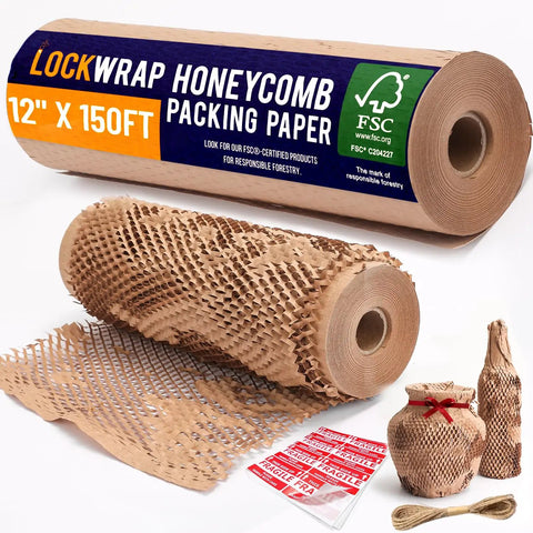 Eco Friendly 12x150ft Packing Paper With Rope And 20 Fragile Stickers For Moving And Shipping Recyclable Packaging Solution FSC Certified C204227 A Smart Budget Friendly Alternative To Bubble Wrap