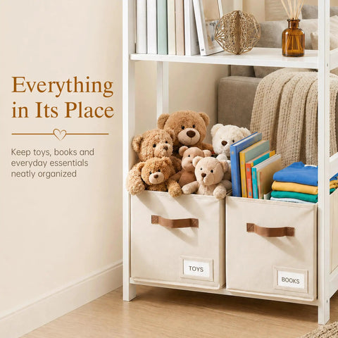 8 Pack Heavy Duty Fabric Storage Cubes 11 Inch Organizer Bins With No Fuss Labels For Closet Nursery And Playroom Slick Cube Shelf Containers Straight Up Sturdy Beige