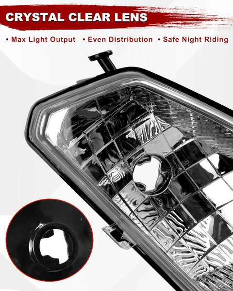 Headlight Housing Front Left And Right For Polaris Sportsman 500 2005-2010 - Beefed Up Clear Head Lamp Lens Covers Anti Fog High Clarity