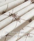 Close-up of natural linen blend fabric with diamond pattern for Farmhouse Diamond Geometric Curtain Panels 96 Inches Long W52 X L96