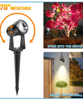 Four Pack Low Voltage Outdoor Uplights And Spotlights With Transformer And 75ft Cable, Waterproof Landscape Lighting