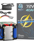 Heavy Duty 72V 40Ah LiFePO4 Battery With 50A BMS And 5A Plug In Charger For Electric Bikes Scooters And Motorcycles, high capacity battery pack.