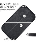 Nonstick Griddle And Grill Pan Pro Grid Reversible Two Burner Cast Aluminum Portable indoor stovetop camping BBQ 19.5x10.7