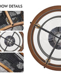 Top view of Dope Industrial Farmhouse Ceiling Fan With Lights, Caged Wood Design, showcasing multiple angle details.