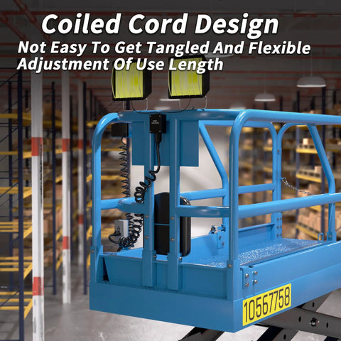 Coiled 18/3 Gauge 15 Ft Black Indoor Extension Cord Waterproof And Flame Retardant Flexible 3 Prong Power Cable 10A 1250W ETL Listed For Charging Electric Pallet Tucks