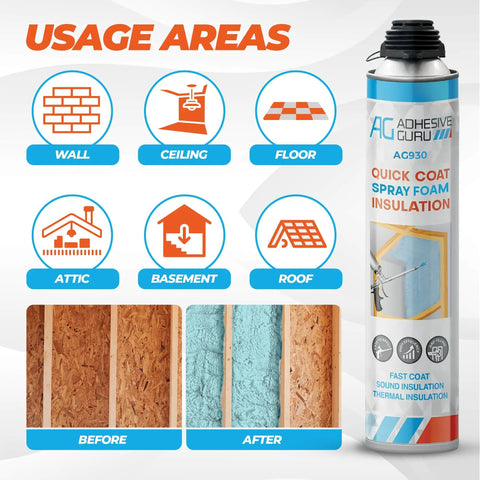 DIY Closed Cell Spray Foam Insulation Kit For Walls With 18 Cans Foam Gun Cleaner Safety Gear And Full Applicator Pack Usage Areas