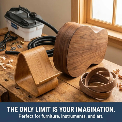 Efficient Wood Bending Kit with Steam Box Plan, 1.3-Gallon Generator, Curved Wooden Projects, Compact Pro Steamer for DIY
