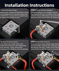 Installation diagram for Heavy Duty Battery Terminal Distribution Block With 14 Port Connectors And Vertical Brass Adapters For Car Audio Marine Automotive, Clamp Design For Reliable Connections, Compatible With 6V-48V Systems Up To 4/0 AWG