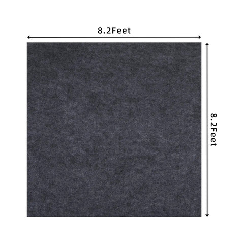 8.2 By 8.2 Foot Outdoor Storage Shed Floor Mat Waterproof Dustproof Anti Slip Carport Floor Protector For Patio Gear And Outdoor Spaces Keeps Your Shed Floor Safe From Wear And Moisture, showing black square mat.