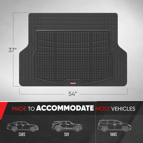 Built Tough Heavy Duty Trimmable Cargo Mat Liner With Deep Traction Grips For Dirt Defying Protection And Spill Proof Coverage In Classic Black For Cars Trucks And Suvs, 54 x 37 inches.