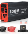 3000 Watt Pure Sine Wave Power Inverter From 12V DC To 120V AC With Two AC Outlets 18W USB Port 30W Type C Port LCD Display