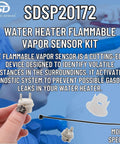 Packaging of Water Heater Flammable Vapor Sensor Kit No Guesswork For Quick, Reliable Vapor Detection And Safe, Easy Operation Includes AP13450-3 Cap Plug And AP14446 6 Inch Wire Tie Helps You Confirm The Right Sensor By Serial Number.