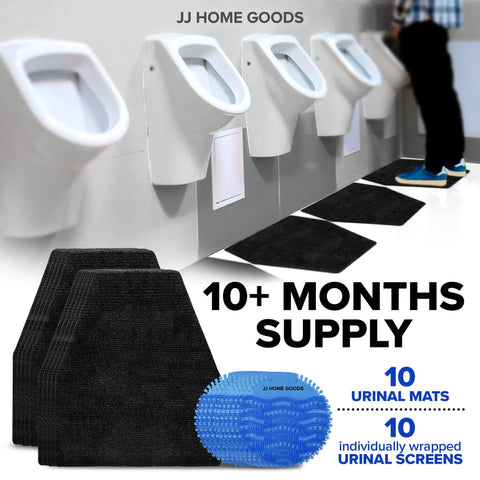 10 Pack Urinal Mats With Urinal Screen Deodorizer For Men Non Slip Absorbent Floor Pads For Commercial Restrooms Scented