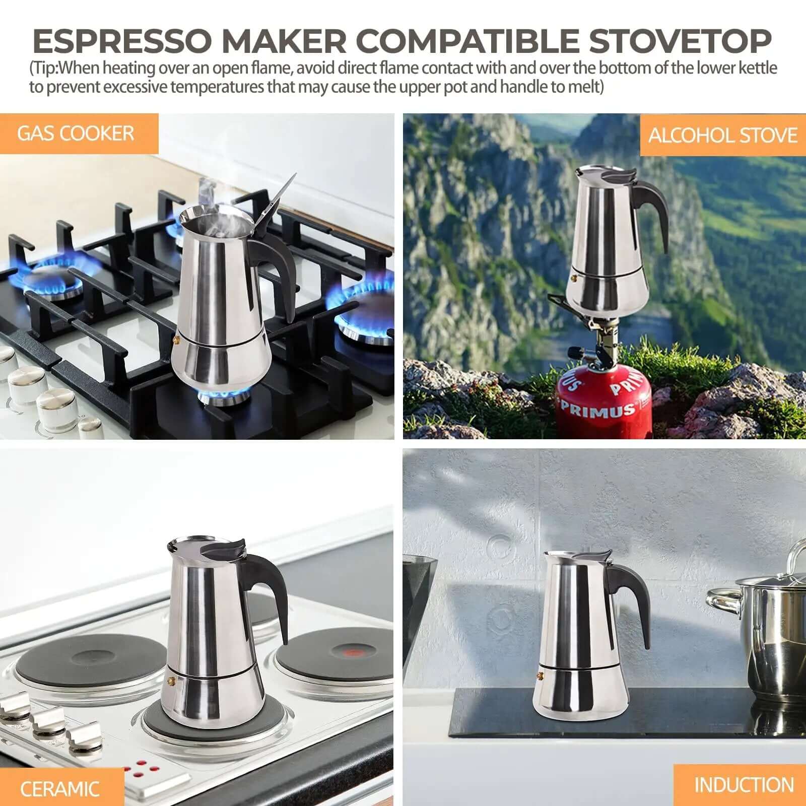 Two Cup 100ml Moka Pot Espresso Maker for Home ✓