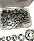 60 Pack Deep Groove Ball Bearings Carbon Steel Assortment Kit For Skateboard Trucks Furniture Wheels And 3D Printers in clear storage case.