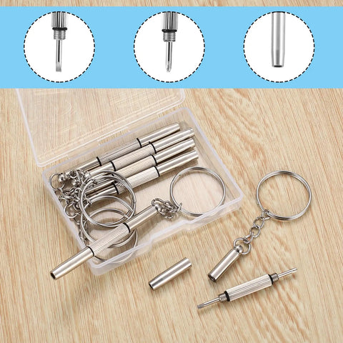 Six Piece Eyeglass Screwdriver Kit 3 In 1 Multifunction Eyeglasses Repair Tool Set With Keychain Case For Tiny Mini Glasses And Watch Lenses Tightening Stainless Steel Anti Rust Durable