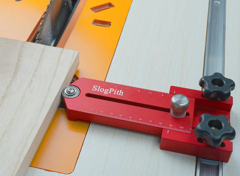 Extended Thin Rip Jig Table Saw Fence Guide For Dead On Repeat Narrow Strip Cuts Heavy Duty Aluminum Miter Slot Clamp setup with adjustable rail.