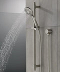 Slide Bar Handheld Shower With Hose In Brushed Nickel, Detachable Shower Head, Stainless 51361-SS, water spray in full body mode