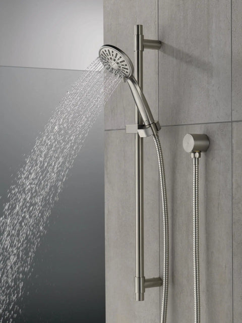 Slide Bar Handheld Shower With Hose In Brushed Nickel, Detachable Shower Head, Stainless 51361-SS, water spray in full body mode