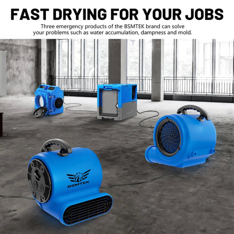 Beast Heavy Duty Industrial Air Mover Blower Fan One Third HP 1200 CFM used in warehouse for drying floors