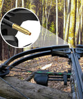 Red Laser Crossbow Bore Sight For Bow And Crossbow Arrows Threaded Sighting Tool With Batteries in outdoor forest setting