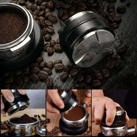 Heavy Duty 51mm Espresso Accessories Kit With Dual Head Coffee Distributor And Tamper WDT Tool And Magnetic Dosing Funnel
