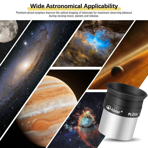 6mm 1.25 Inch Plossl Eyepiece with Fully Multicoated Optics, astronomy views of space objects, and 4-Element Plossl Design