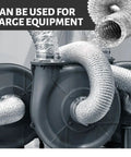 4 Inch By 12 Foot Flexible Aluminum Foil Dryer Vent Hose Kit With Stainless Steel Clamps And Aluminum Tape For Dryer Exhaust Ducting HVAC Venting Heating And Cooling Systems connected to large equipment