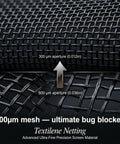 Close-up of Textilene netting with 300µm and 800µm apertures for the 10x12 Hardtop Gazebo With Flame Retardant Curtain Netting Heavy Duty Pavilion.