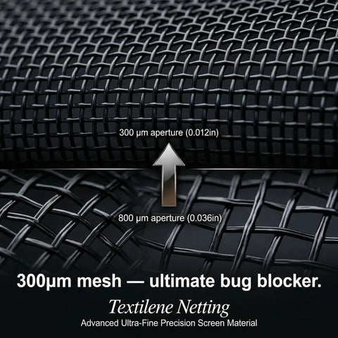 Close-up of Textilene netting with 300µm and 800µm apertures for the 10x12 Hardtop Gazebo With Flame Retardant Curtain Netting Heavy Duty Pavilion.