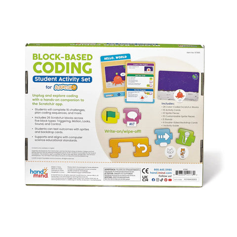 Back of Screen Free Block Based Coding Set For Kids With ScratchJr Unplug And Learn Computer Science Hands On STEM Activities.