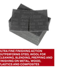 Stack of Ultra Fine Pro Grade Hand Sanding Pads 6 X 9 Inch for metal prep, rust removal, finishing, replacing steel wool