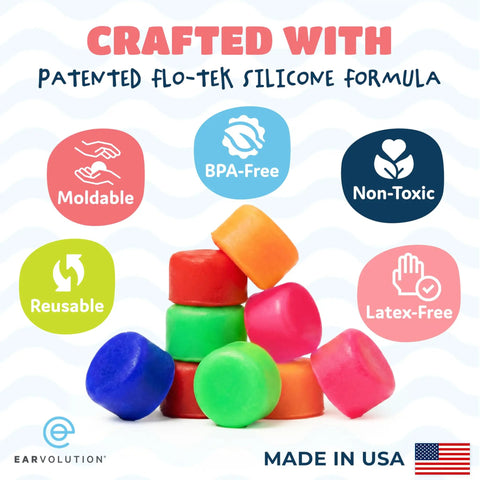 Floating Putty Buddies Swim Earplugs For Kids And Adults, Moldable Premium Silicone Plugs That Help Prevent Swimmer Ear, USA made