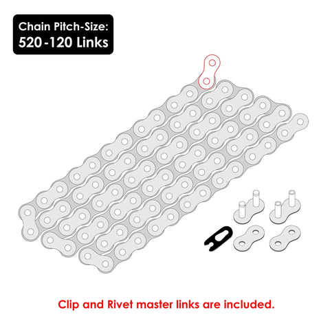 Beefed Up Non O Ring Drive Chain And Sprockets Kit For Polaris Magnum 425 2x4 4x4 1995 To 1998 With master link illustration