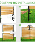 Easy no-dig installation steps for Three Panel No Dig Wood Privacy Fence Screen For Outdoor Use 42 Inch High By 40 Inch Wide