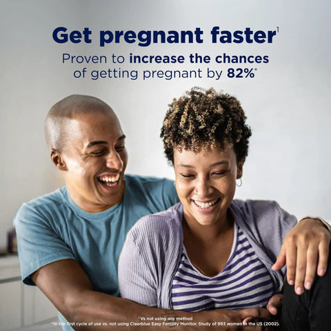 Fertility Monitor With Touch Screen For Ovulation Tracking And Fertile Day Detection Tracks Estrogen And LH Surges Helps Boost Your Baby Odds With Near One Hundred Percent Accuracy Test Sticks Sold Separately, couple smiling