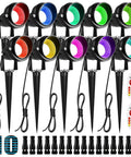 10W RGB Color Changing Landscape Lights With Remote Control, Low Voltage LED IP66 Waterproof Yard Garden Spotlights Kit, 10 Pack