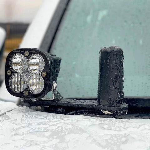 Gain Ghost Antenna For GMRS NMO MicroMobile Setup, 3.5 Inch Tall, 1.5 Inch Base mounted on vehicle in rain