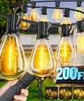 200 Foot Solar String Lights Outdoor Waterproof With Remote Control, 72 And 2 LED Solar Powered Lights over garden