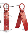 Built Tough Roof Anchors For Fall Protection Dead Easy Screw Installation Heavy Duty Alloy Steel D Rings Rust Resistant Corrosion Proof Rooftop Safety Gear Killer Security Two Pack, red roof anchor with measurements.