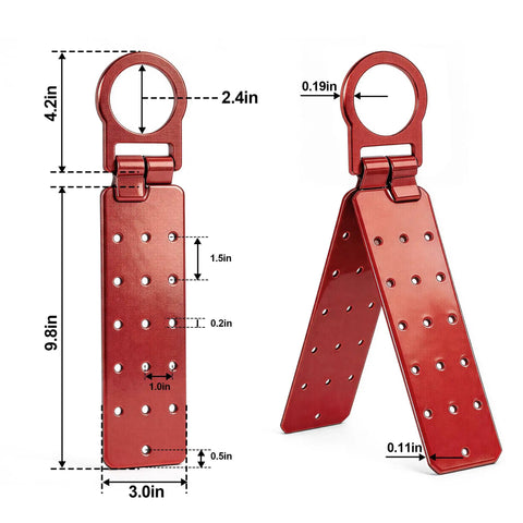 Built Tough Roof Anchors For Fall Protection Dead Easy Screw Installation Heavy Duty Alloy Steel D Rings Rust Resistant Corrosion Proof Rooftop Safety Gear Killer Security Two Pack, red roof anchor with measurements.