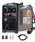 63 Amp Non Touch Pilot Arc Plasma Cutter With Drag Cut For Clean Three Quarter Inch Cuts And One Inch Severance Non HF Arc Start Metal Cutting Machine 110 To 220 Volt Dual Voltage For Auto Body Farm And Workshop Projects