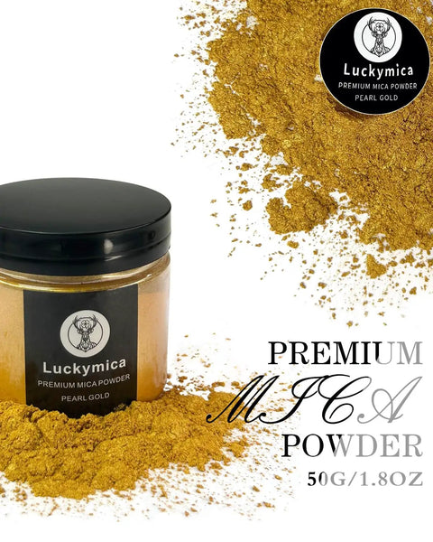 Slick Craft Staple: Premium Pearlescent Mica Powder For Epoxy Resin Art And Casting, Nail Polish Swirl, Candle Pouring, Soap Crafting, Bath Bombs, And DIY Makeup In Knockout Pearl Gold Shimmer