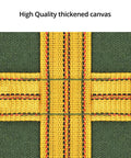 Close-up of heavy duty canvas cargo lifting pad net with thickened canvas and reinforced polyester cross for durability.
