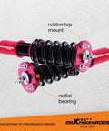 Coilovers For Honda Accord 1990-1997 Dx Ex Lx CB7 CD5 CD7 And Acura CL 1997-1999, red adjustable suspension struts with rubber top mount
