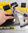 Using 36-Piece Metal Stamping Kit With 10mm Dies For Imprinting Plastic, Wood, Leather, And Jewelry, Includes A To Z Alphabet
