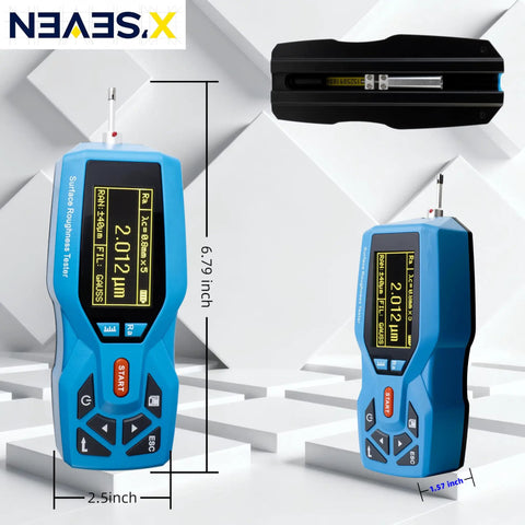 Handheld Surface Roughness Tester Digital Profilometer For Ra Rz Rt Measurements With USB Data Export Ideal For Metal Coating And Plastic QC Pro Grade On The Go Portable Precision Inspection Tool, blue handheld device 6.79 inch