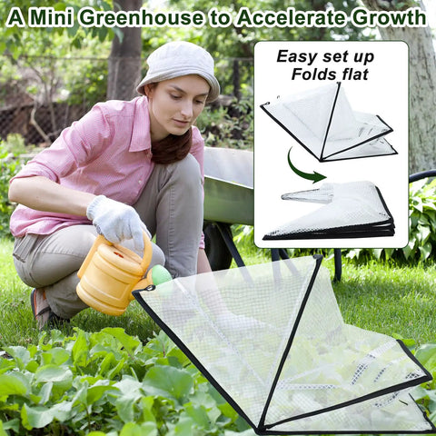 Foldable Garden Row Cover For Raised Beds With Zipper Door Waterproof Mini Greenhouse Plant Protector To Beat The Critters Keeping Animals Out Of Vegetables Fruits And Flowers 31X13X14 Inches Pack Of 2